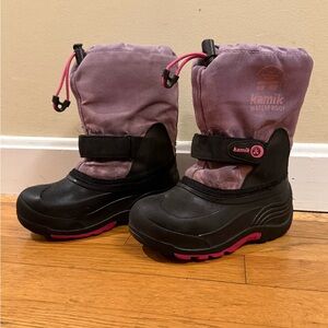 Kamik Children's Pink and Black Snow Boots